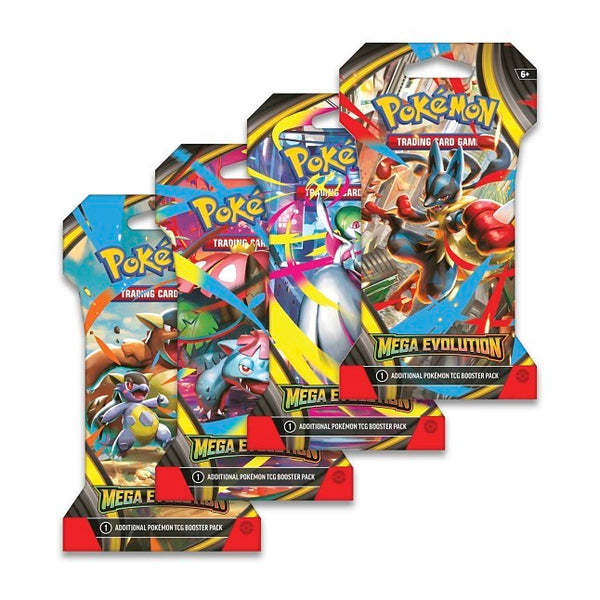 Pokemon ME1 Mega Evolution Sleeved Booster Pack | 4 Blister Packs